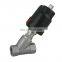 Stainless steel double acting angle seat actuator valve