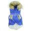 pet dog winter warm coat Clothes Hooded fur detachable collar dogs clothes