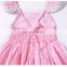 2019 summer pink girl fly sleeve lace flower princess dress kids backless frock designs