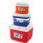 3pcs/set Outdoor Picnic BBQ Plastic Portable Ice Chest Food Cooling Cooler Box 5L 13L 26L
