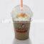 Most popular 12oz/360ml cystal disposable plastic cup with matching lids, printing allowed for six colors, supplied by Dongsu