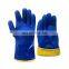 Low price wholesale custom winter blue cold resistant pvc work gloves