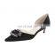 Women elegant pointed toe fancy design low heels decorate with embellished pointed toe sandals shoes