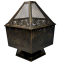 Large Metal Cylindrical Charcoal and Wood Burning Chiminea