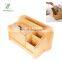 Bamboo Desktop Organizer, Book Shelf Stationary Holder Mini Storage Box, Extendable Tabletop for Office Home