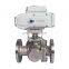 COVNA DN80 3 inch 3 Way L Port 24V DC Flange Type CF8M Stainless Steel Motorized Electric Ball Valve