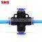 SNS SPXL Series pneumatic one touch quick connect 4 way plastic connector equal union cross air hose fitting