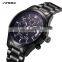 SINOBI Pilot Wrist Watch Cool Dark Black S9639G Three Small Dial with Luminous Pointers Custom Watches Accepted  jam tangan pria