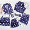 Fat Girls  Long Sleeve Silk Satin Pajama Set 7pcs Plus Women's Sleepwear Set