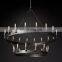 Camino Vintage iron Candelabra TWO-TIERmetal Chandelier hanging lighting  hotel living room ceiling  home decor