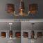 Modern Industrial Style Leaf shape oval fabric shade Chandelier Light Fixture For Living Dining Room Kitchen Island Foyer Lobby