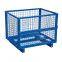 Warehouse Steel Collapsible Wire Mesh Storage Bins Industrial Stackable PET Preforms Wire Mesh Container Cage With Wheels Mesh Wire Storage Cage