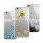transparent flower printing TPU case glitter for iphone case