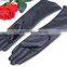 Women long leather gloves new fashion Black Bow leather gloves