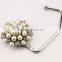 2016 New Luxury Pearl Diamond Purse Hanger Metal Foldable Purse Handbag Hook Table Hanger