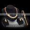 Crystal African 18k Gold Jewelry Sets Women Wedding Party Trendy Statement Necklace Earring 4Pcs Set