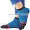Comfortable custom wholesale contrast color toe socks produced by circular sock knitting machine