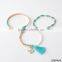 Opening Bangle Anchor Pendant Stackable Bracelet set