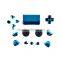 Button & Battery Cover Mod Kit for PS4 for Dualshock 4 Controller Blue Chrome