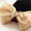 Golden chiffon elegant hair bow for girls