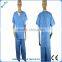 CE certificate 1pc/bag packing hospital disposable uniform scrubs