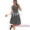 China Wholesale Black Polka Dot Bohemain Print Women Dresses