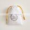 logo printed suede jewelry pouch/suede drawstring bag