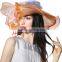 Popular Hot Selling Orange Derby Hats Unique Church Hats For Women Wholesale