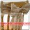 New Arrival Woven Natural Rustic Jute Burlap Chair Sashes Bows Vintage Wedding decoration