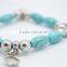 Chuncky Tribal Stretch Bracelet in Turquoise &Silver Shell Key Star Antique Silver Charm Bohemian Gypsy Bracelet