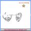 FS FLOWER - Heart With Heart Silver Diamond Inlay Earrings