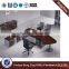 Simple office L shape manager desk design with Indian red (HX-5N022)