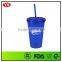 promotional double wall 16 ounce bpa free acrylic tumbler with straw