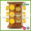 12 pcs glass condiment set with rack , spice condiment set