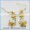 Top quality fashion women handing earring stud dubai gold plating jewelry set