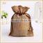 wholesales small burlap bags jute drawstring bag for packing