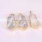 Druzy Quartz Pendant, Polygon Shape Natural Druzy Pendant Gold Edged Gemstone Jewelry