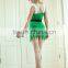 New style Polyester fashionable green backless cute christmas dresses with hat
