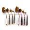 4pcs pink/gold oval makeup brush set professional oval brushes for women makeup