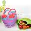 Plastic Storage Basket Fruit Vegetables Shopping Picnic Bin With Handles 2 Sizes