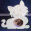 Unfinished natural cat shape wooden decorative kid photo frame