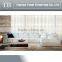 Luxurious white color L shape genuine leather sofa