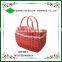 Hand woven PP tube basket for shopping