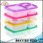 3 Compartment Containers Reusable Bento Lunch box & Divided Food Storage With Multi Colored Lids