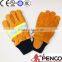 Cowhide fire-retardant cuffs smooth cold traffic control wear-resistant traffic police luminous gloves