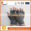 Half Finger Gloves Grey Cotton Polyester Gloves String Knit Garden Gloves Black PVC Dots One Side