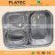 Oven and microwave safe flight meal aluminum tray with compartments