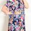 india boutique wholesale dress 95% POLYESTER 5% SPANDEX FLORAL PRINT TRAPEZE TEE DRESS Beach Wear Tunic