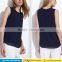 wholesale casual plus size loose sleeveless office women chiffon tops blouses elegant designs 2017