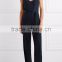 Wholesale Women Apparel Midnight-blue and Black Two-tone Silk Crepe Jumpsuit(DQE0165J)